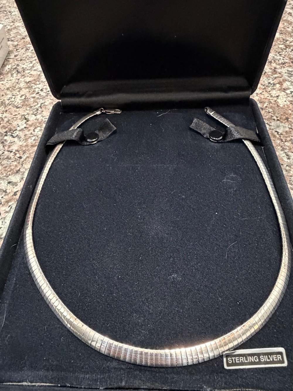 Milor Sterling Silver Herringbone Collar Necklace - Silver